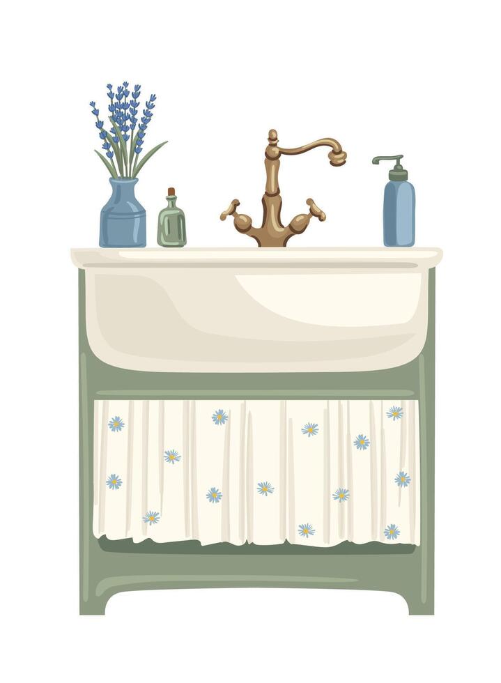 Kitchen sink. Cottage Core. isolated illustration. Design element vector