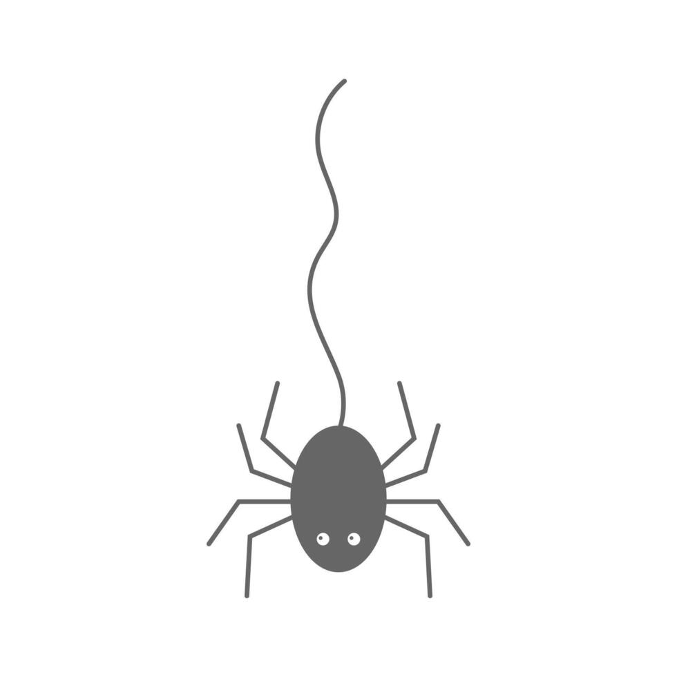 Hanging spider on a thread for a raffle. illustration. vector