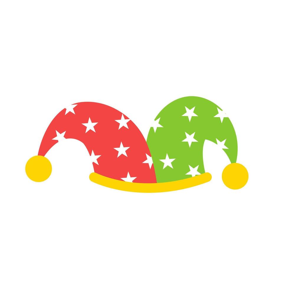 Jester hat, festive carnival headdress in cartoon style for comedy and entertainment. illustration. vector