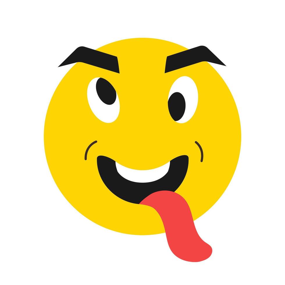 Winking emoji with tongue out for April Fool Day. illustration. vector