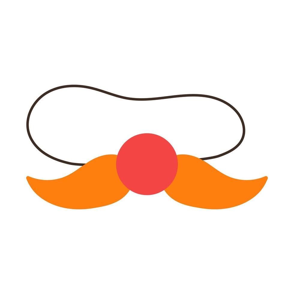 Funny fake mustache with nose for prank. illustration. vector
