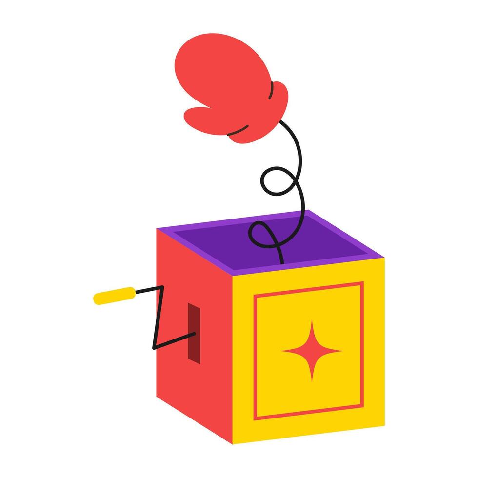 Boxing glove jumping out of the box. April Fool Day joke. illustration. vector