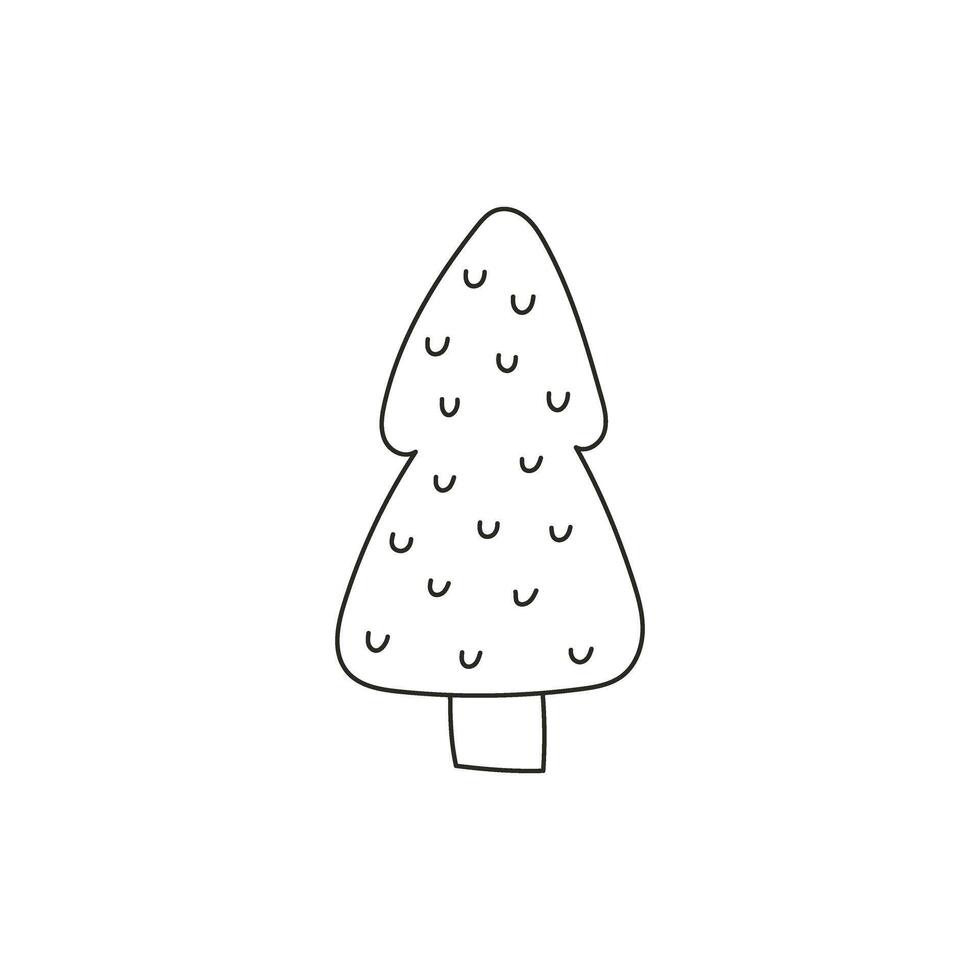 Doodle Tree. Hand Drawn childish illustration. Black cute illustrations isolated on white background. vector