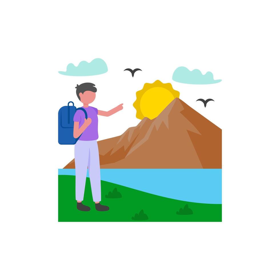 Mountain Sunrise Illustration vector