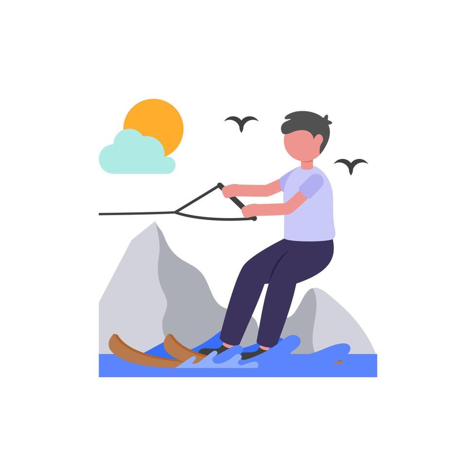 Water Skiing Thrill Art vector