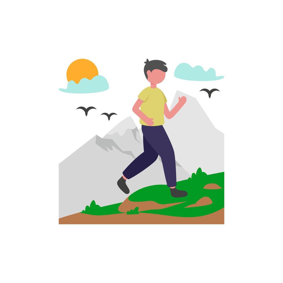 Mountain Running Challenge Art vector