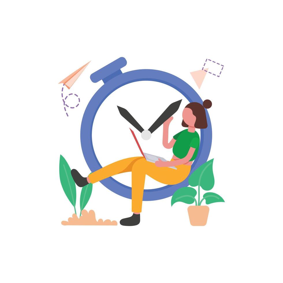 Time Management Flat Illustration vector
