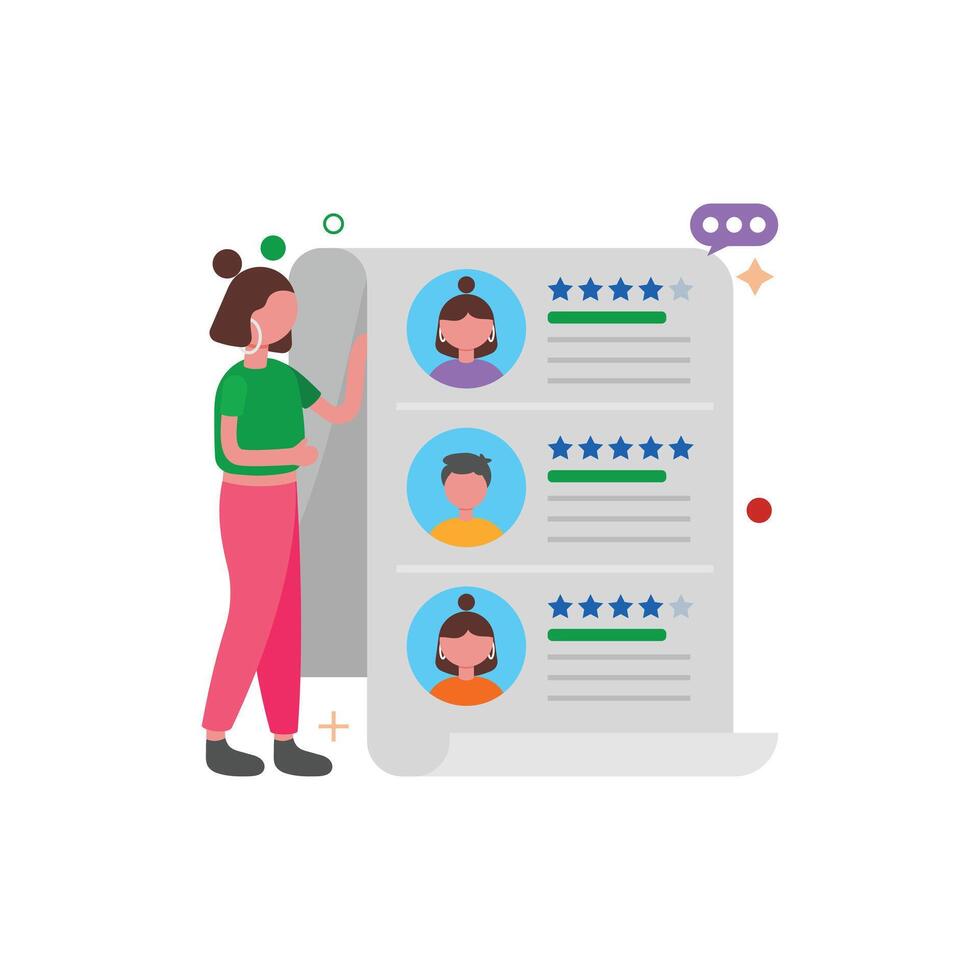 Recruitment Process Flat Illustration vector