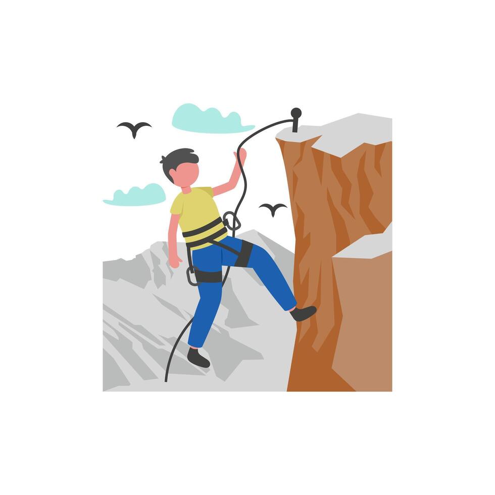 Snowy Mountain Climb Art vector