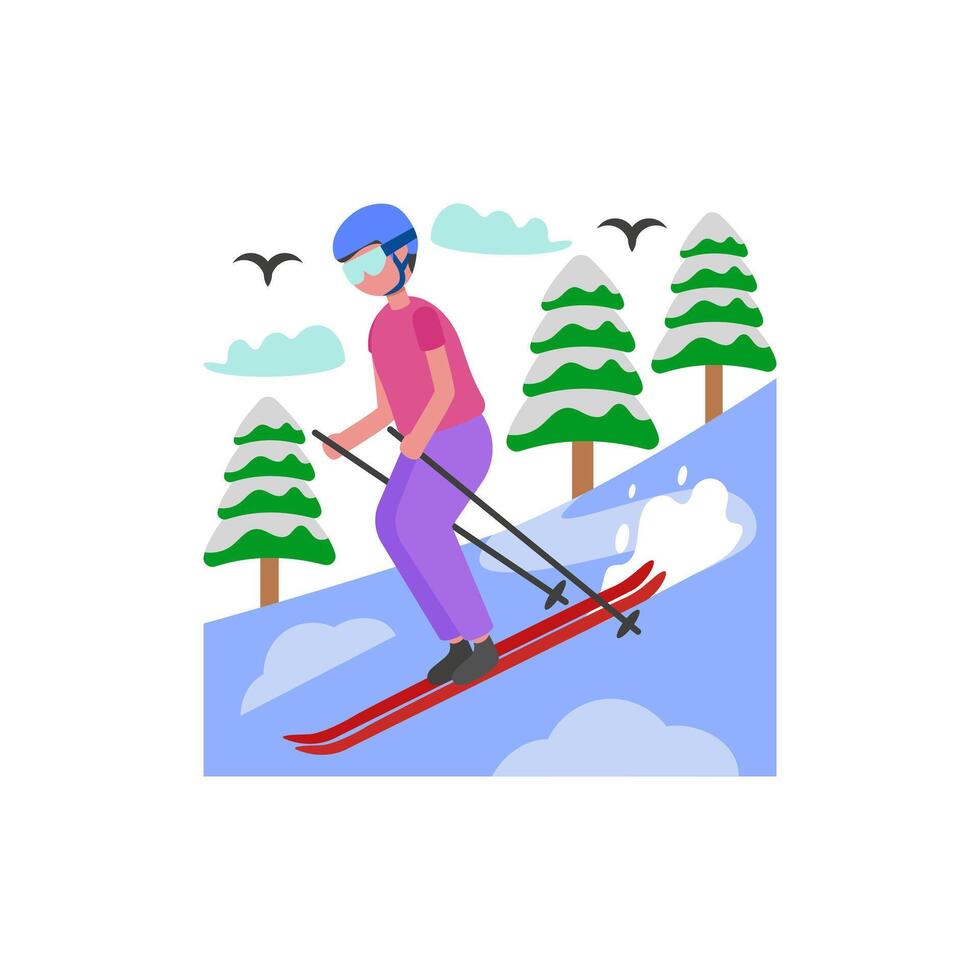 Skiing Adventure Art vector