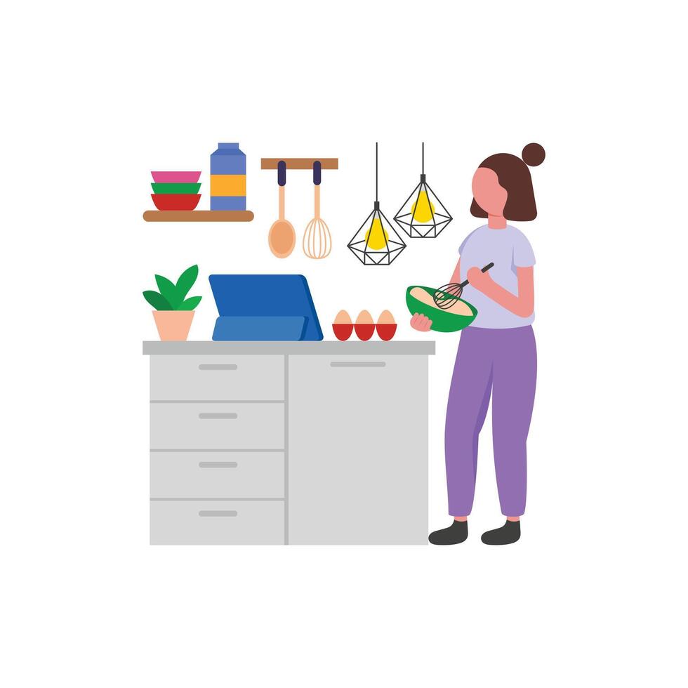 Cooking Classes Flat Illustration vector