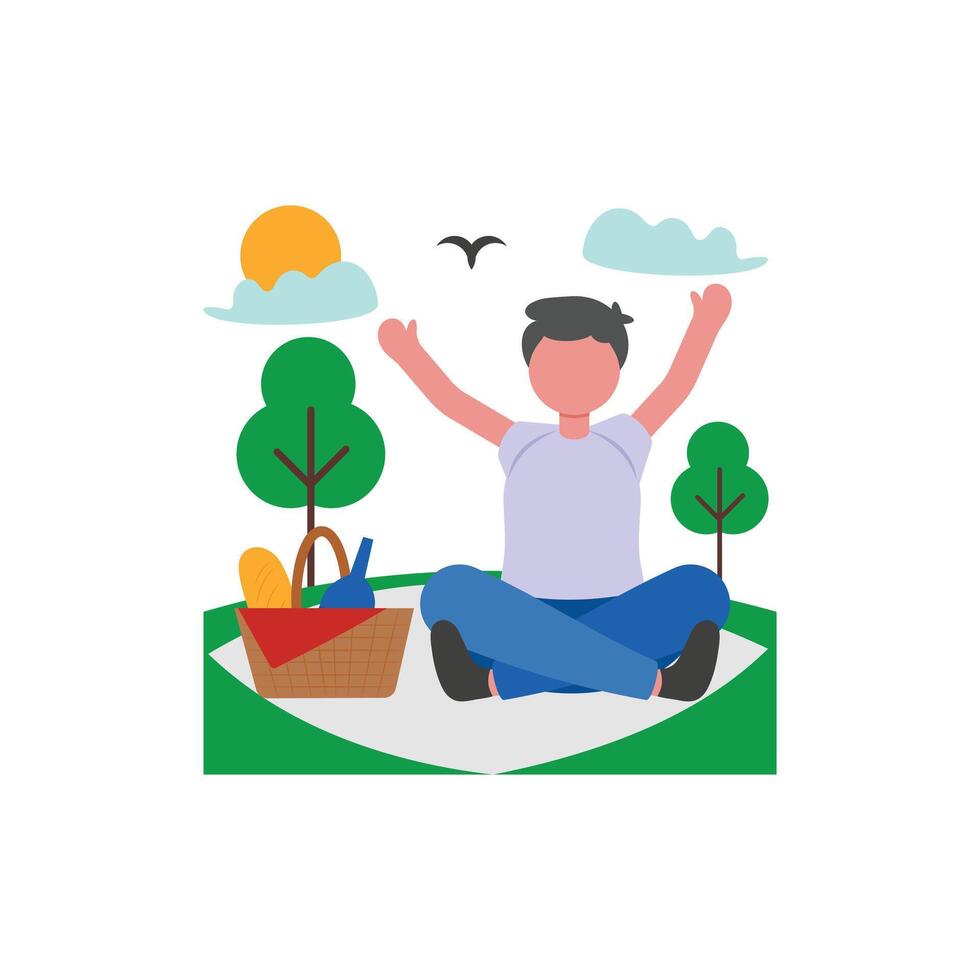 Picnic Flat Illustration vector