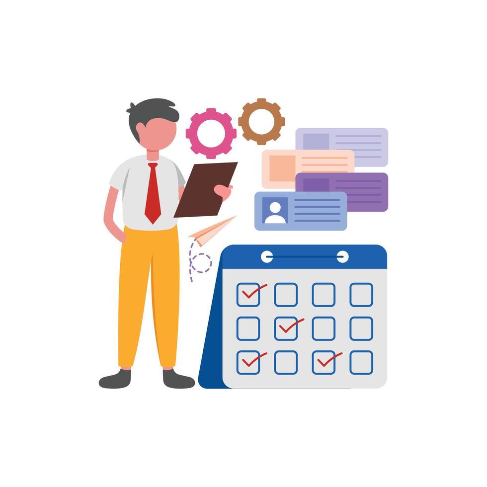 Productivity Boost Flat Illustration vector