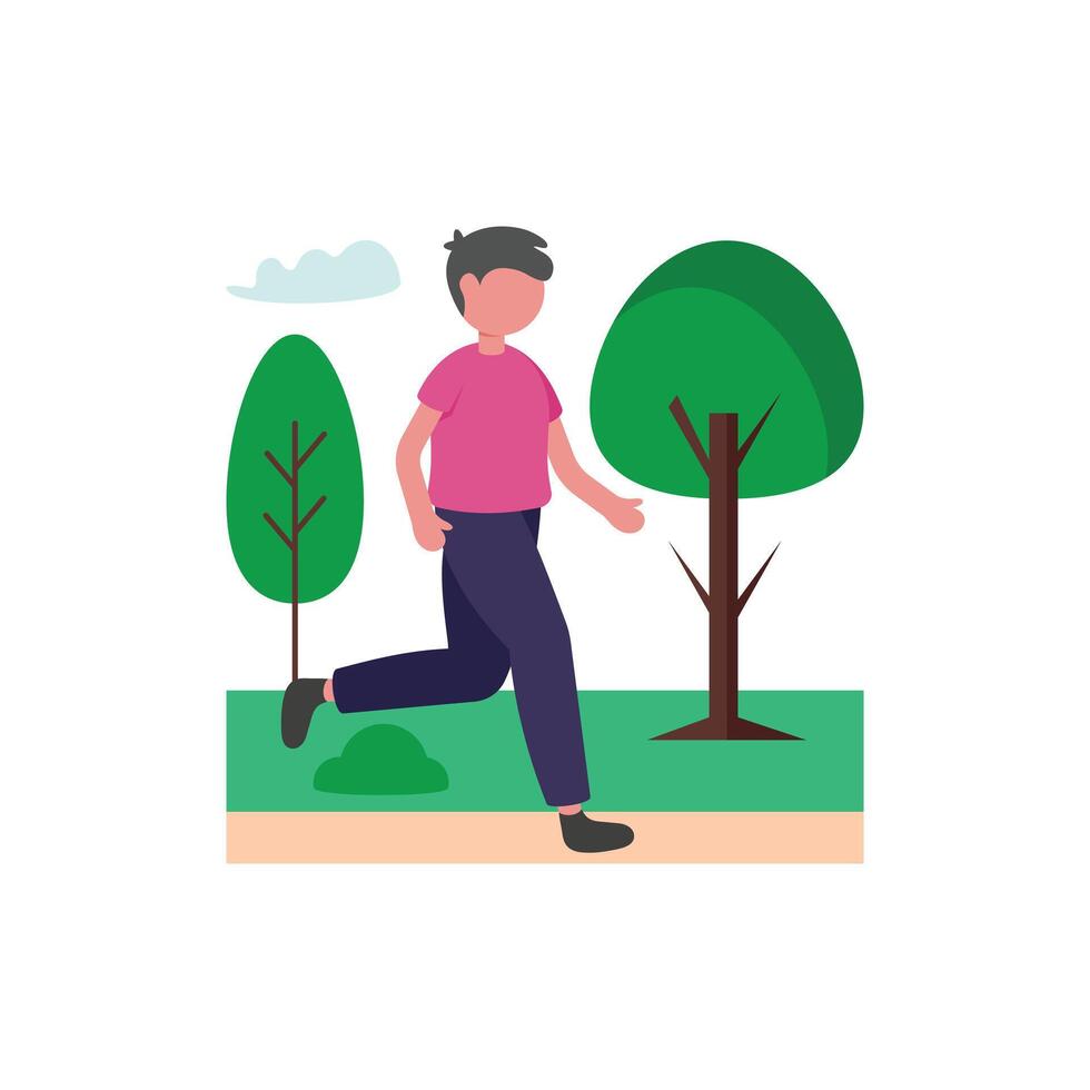 Jogging Flat Illustration vector