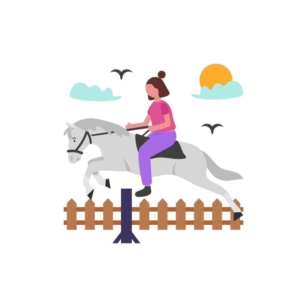 Horse Jumping Excitement Art vector