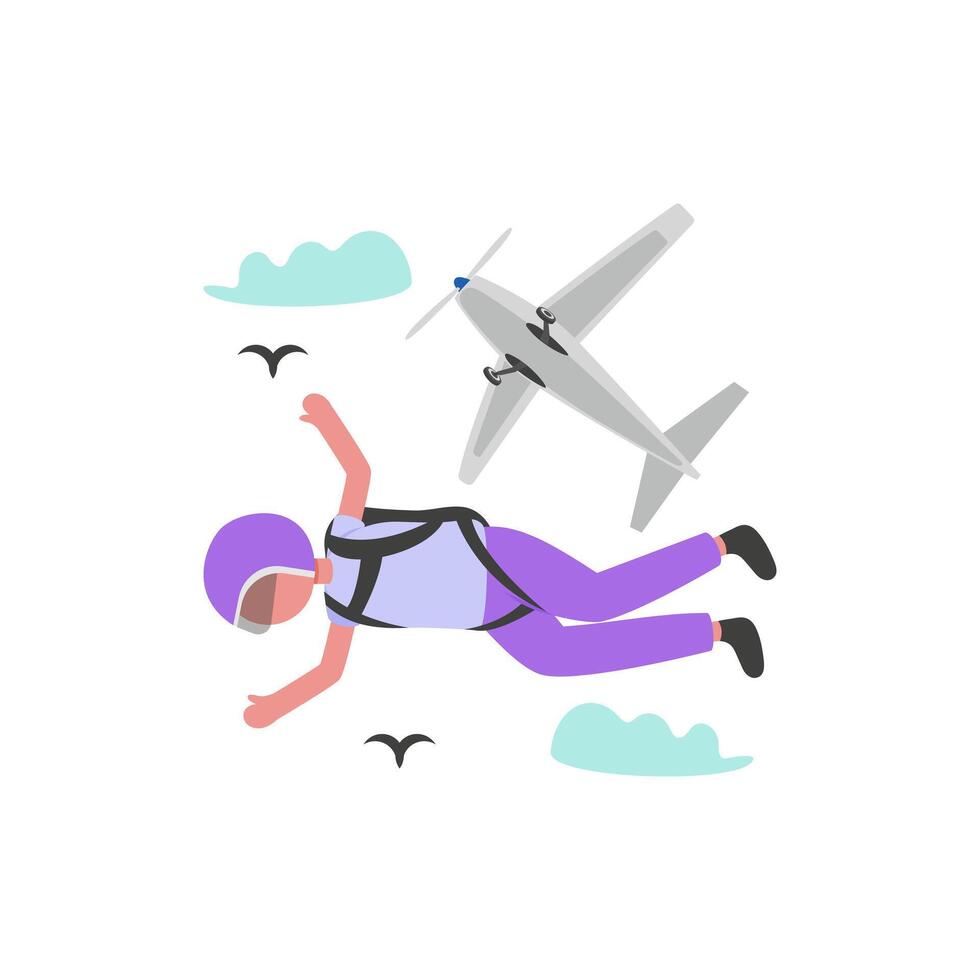 Skydiving Adventure Illustration vector