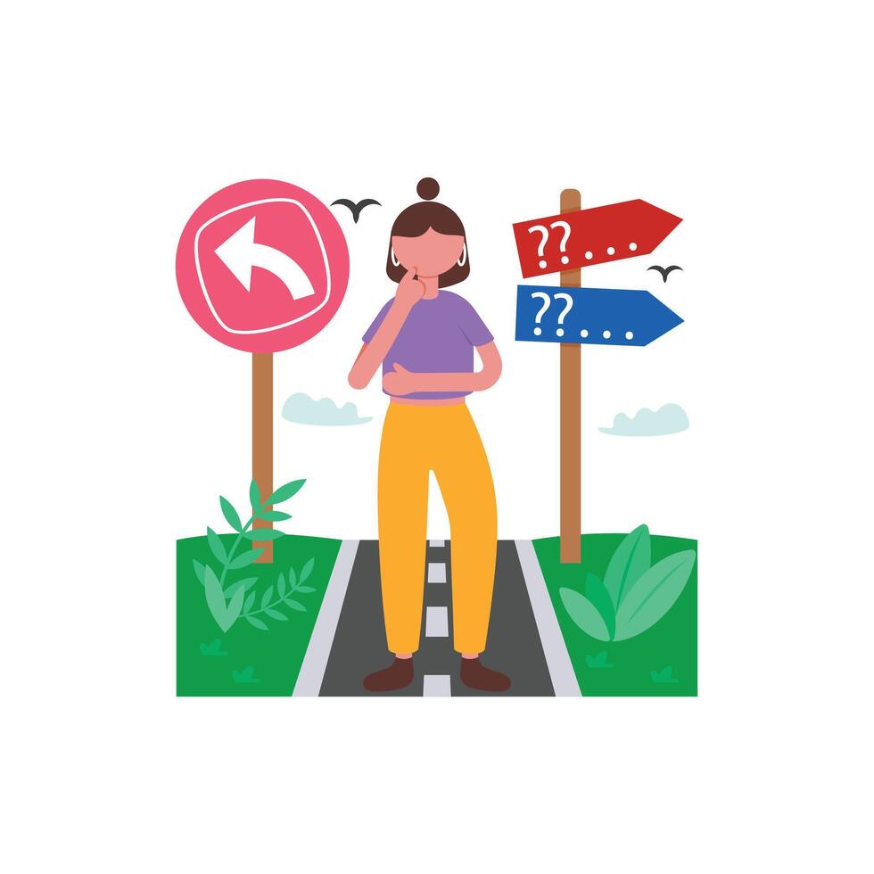 Decision Making Flat Illustration vector