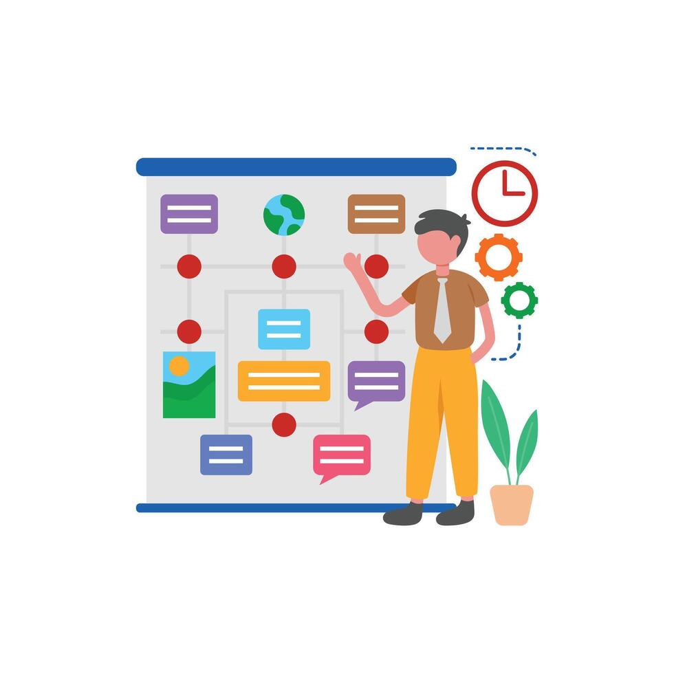 Project Management Flat Illustration vector