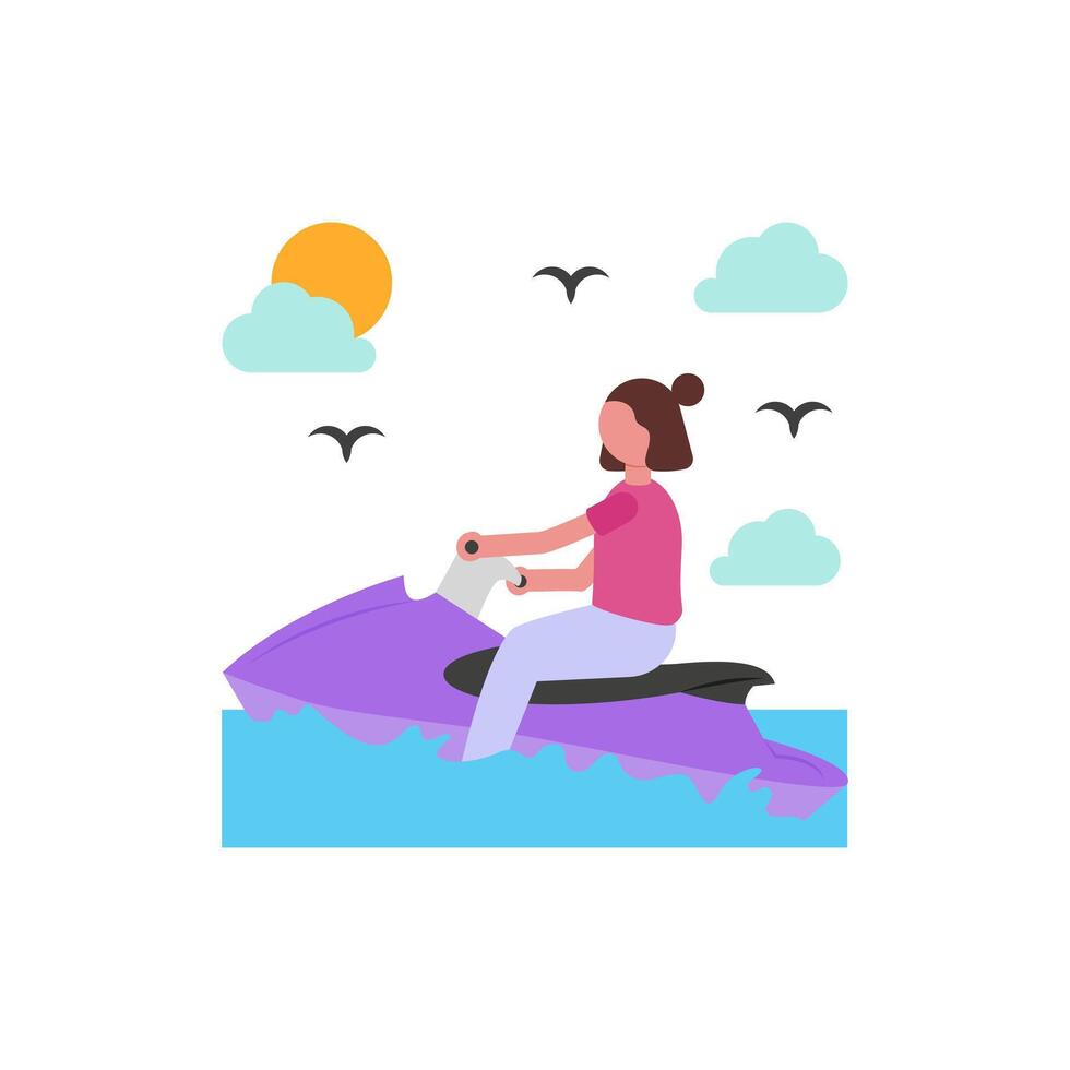 Water Scooter Fun Art vector
