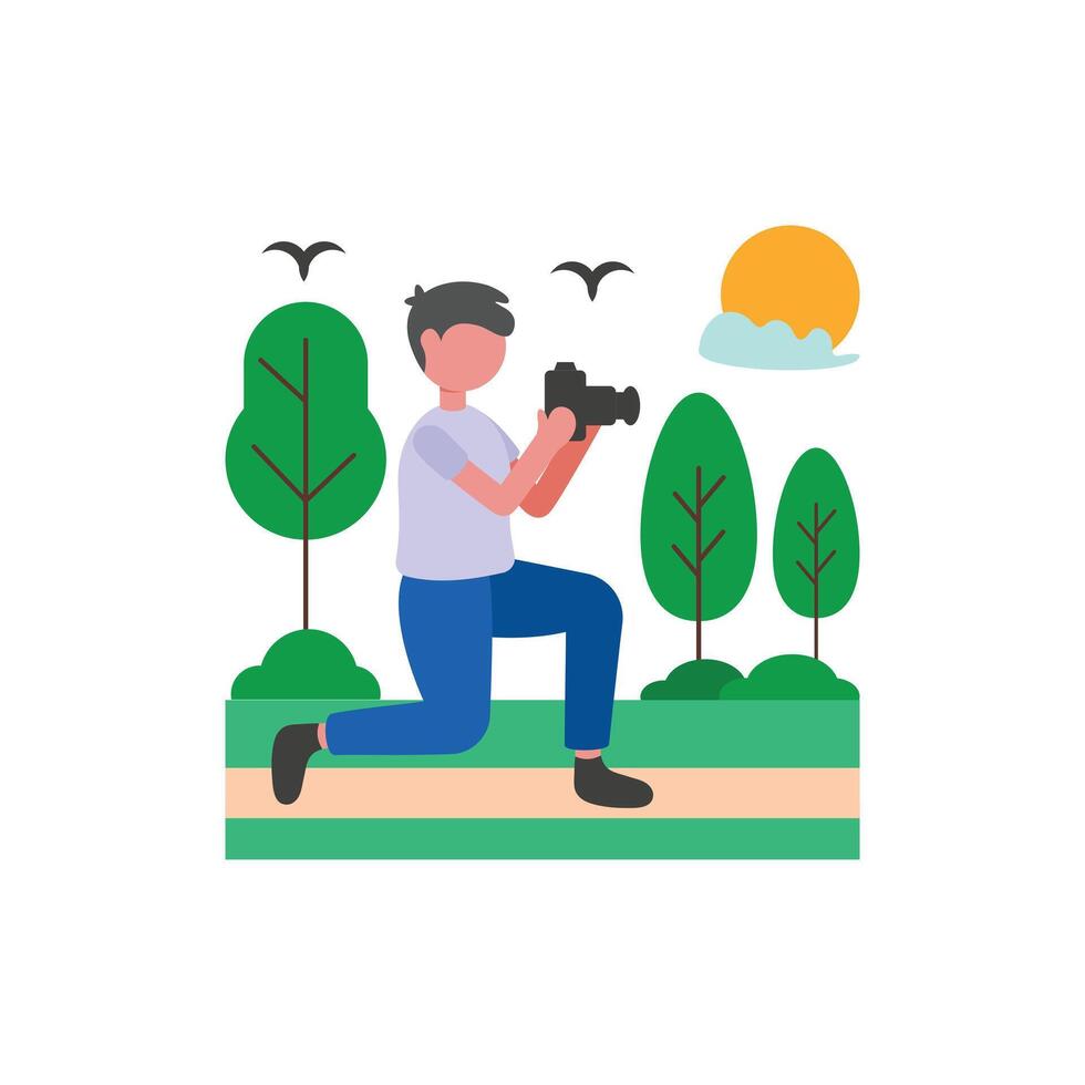 Photography Session Flat Illustration vector