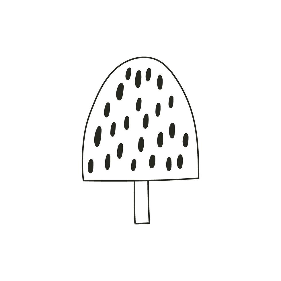 Doodle Tree. Hand Drawn childish illustration. Black cute illustrations isolated on white background. Black and white tree. vector