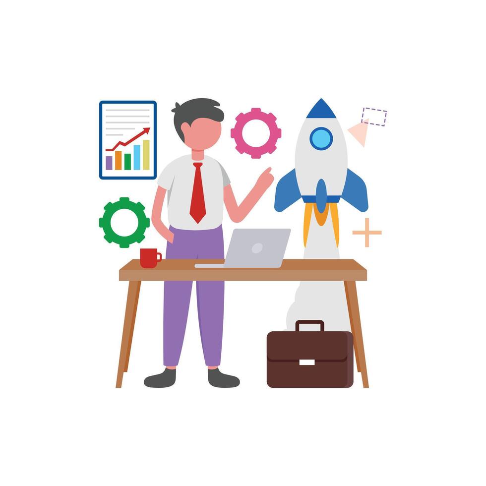 Product Launch Flat Illustration vector