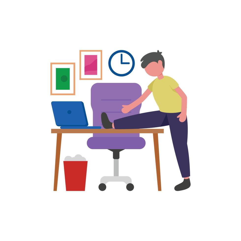 Office Workout Flat Illustration vector