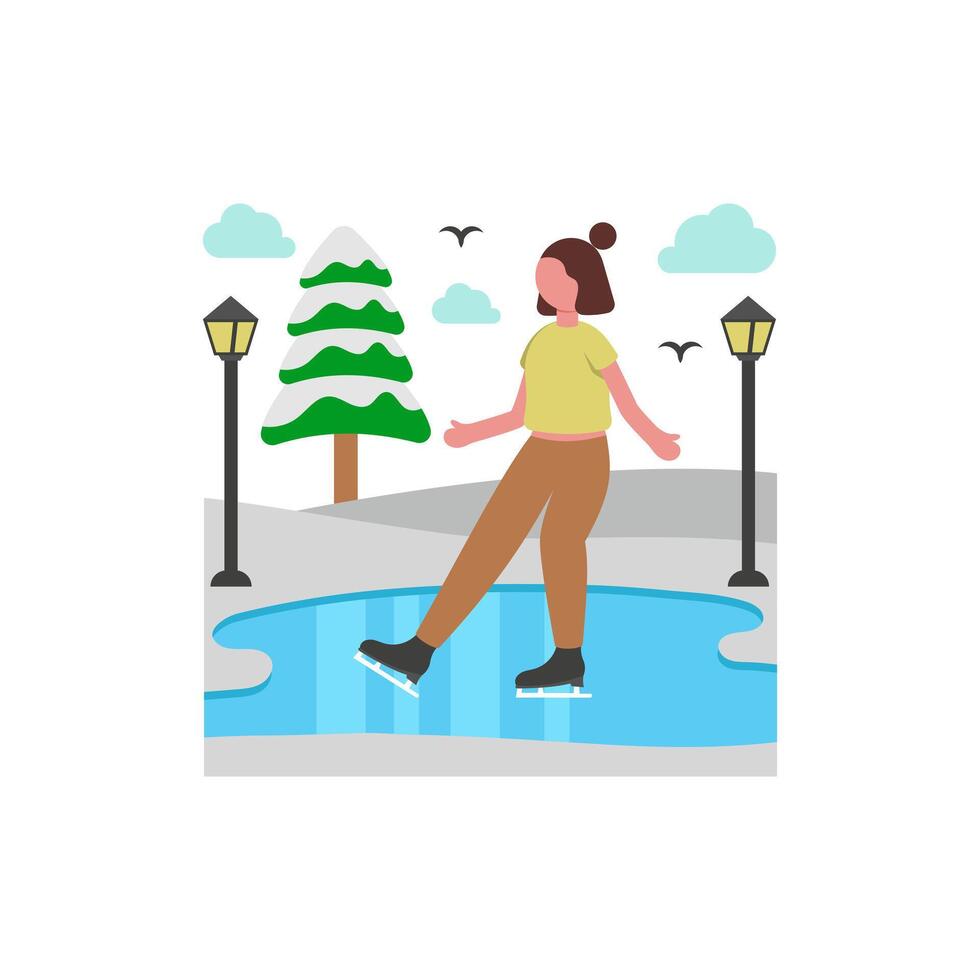 Ice Skating Joy Art vector