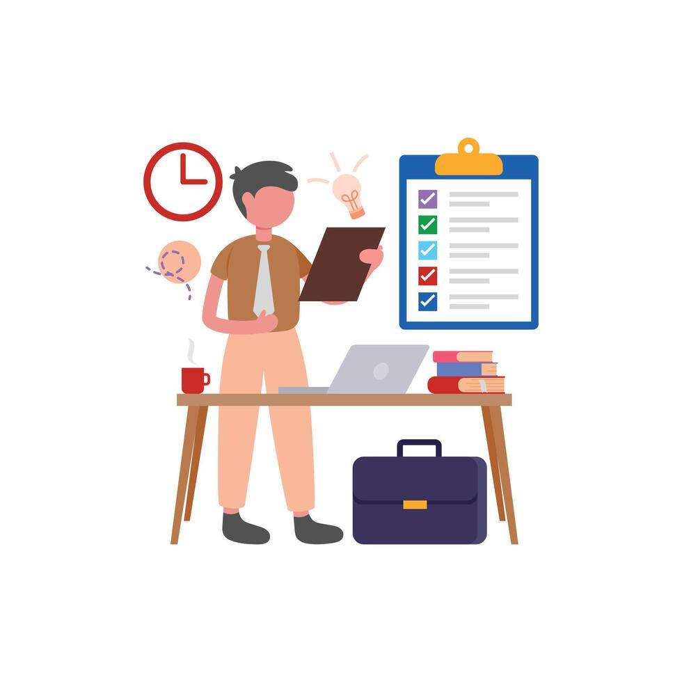 Task Prioritization Flat Illustration vector