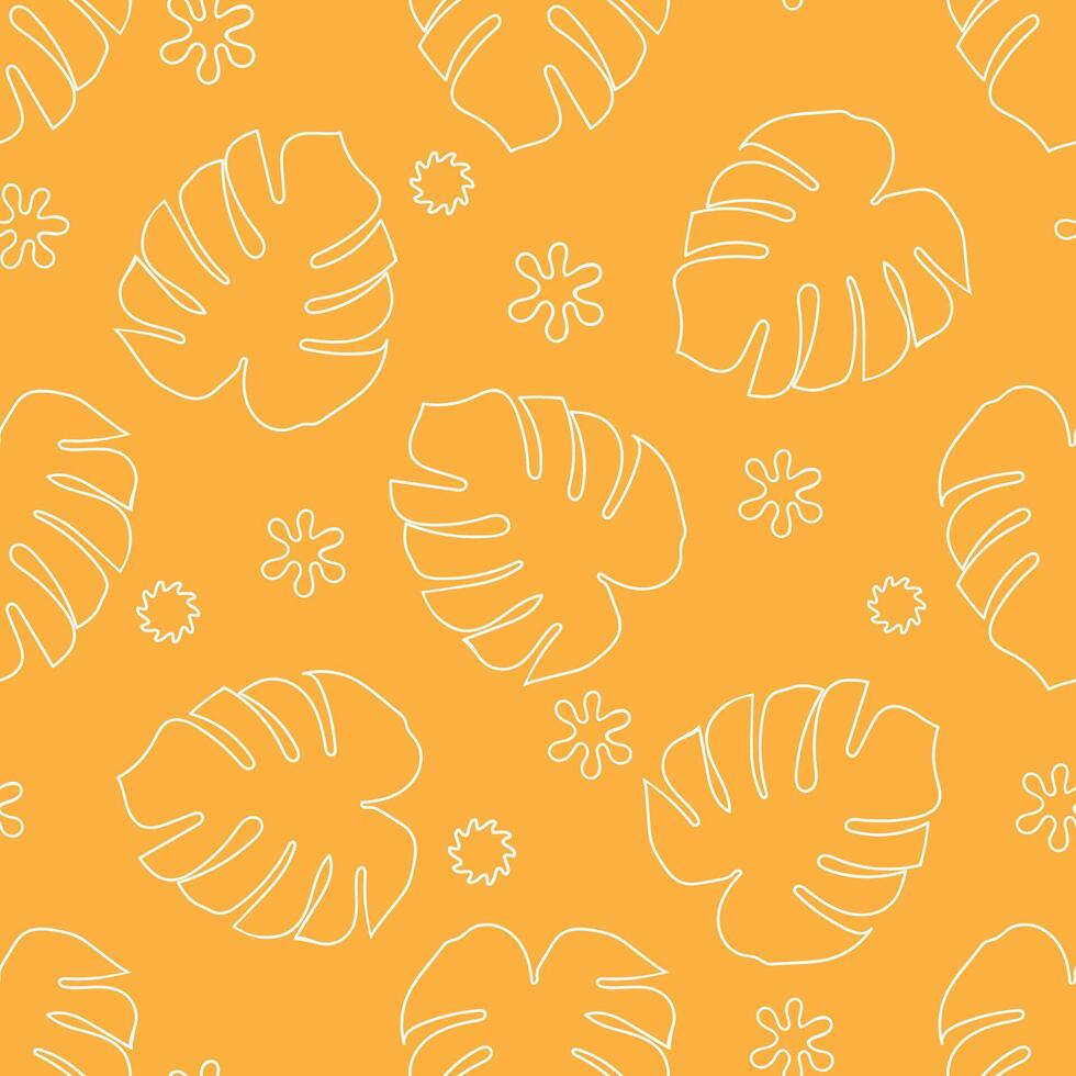 Tropical background with monstera leaves. Seamless exotic hawaiian pattern. vector