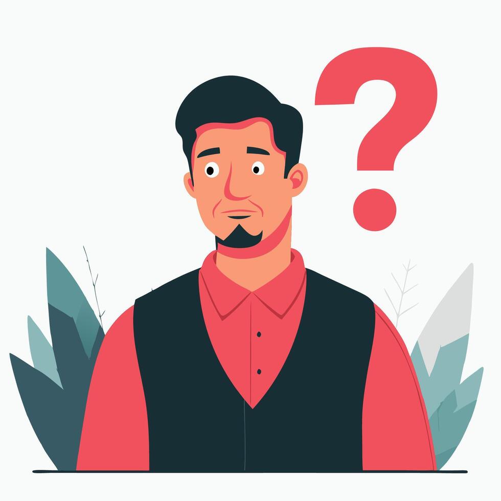 Conceptual Illustration of Questioning and Thinking with Creative Light Bulbs vector