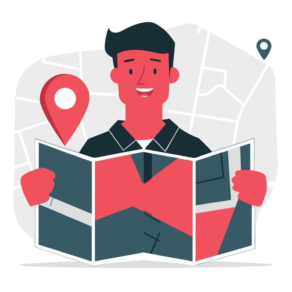 Illustrative Guide to the Concept of Paper Maps vector