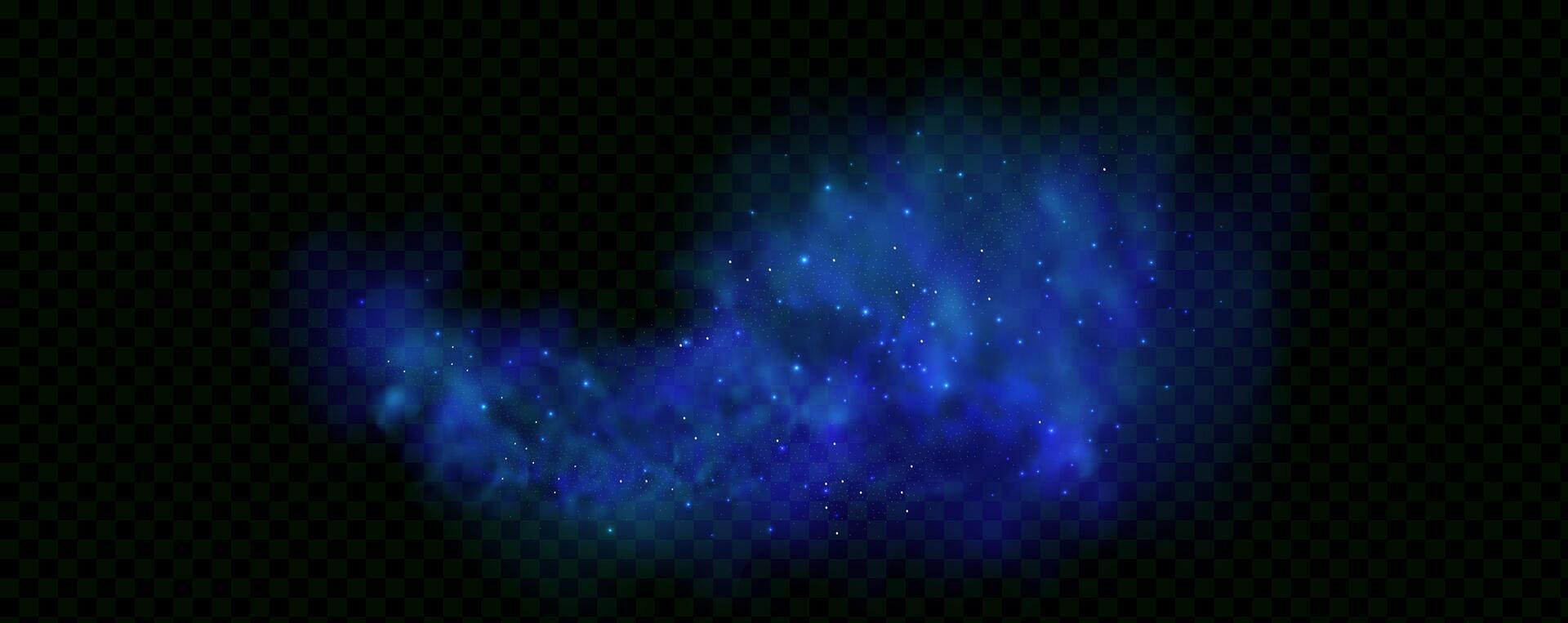 A blue aurora on a black background vector