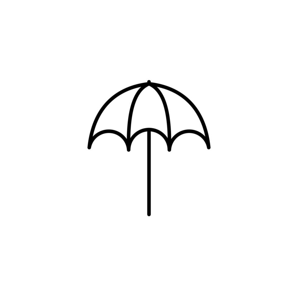 umbrella icon in a simple line style vector