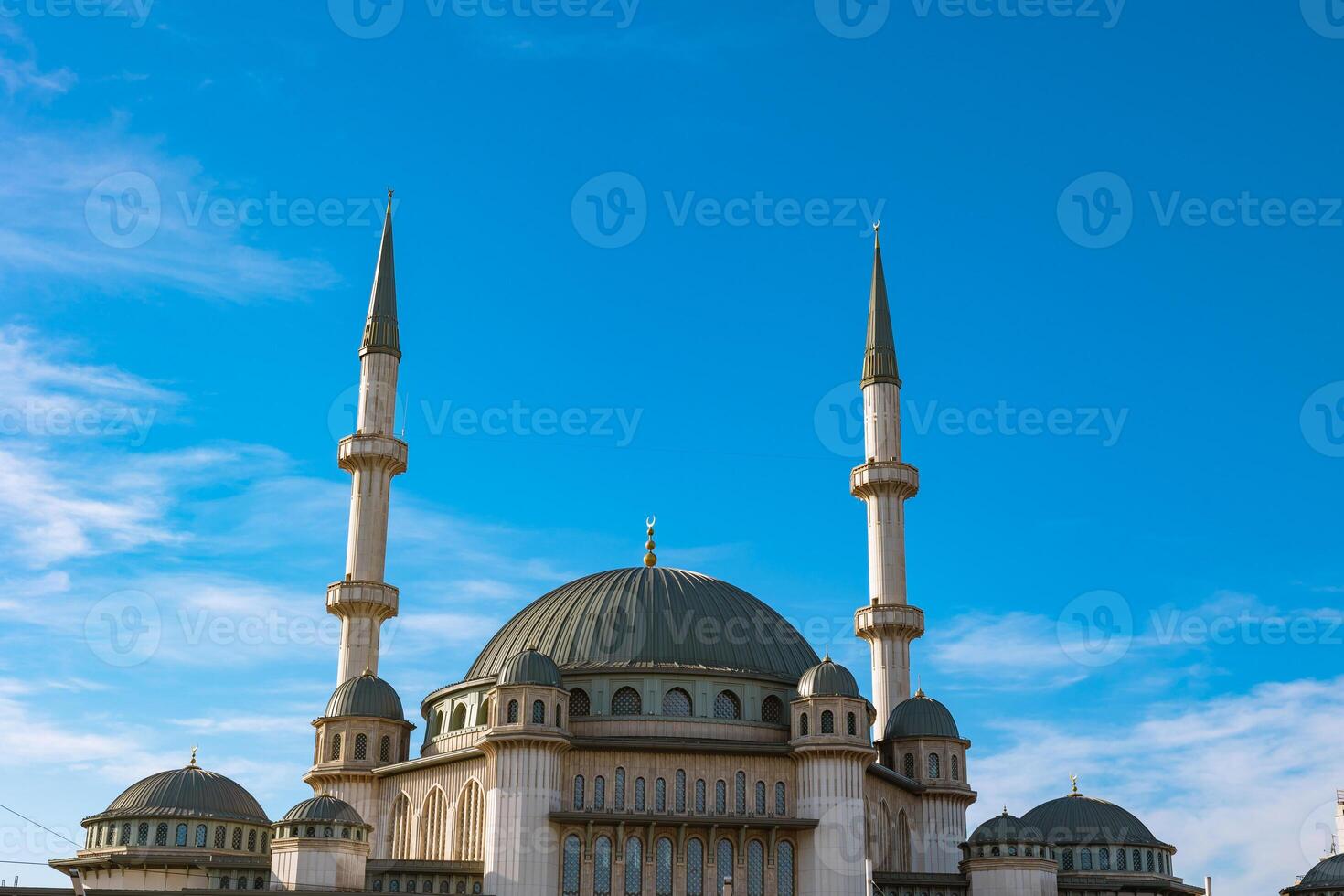 Taksim Mosque with partly cloudy sky. Ramadan or islamic concept photo