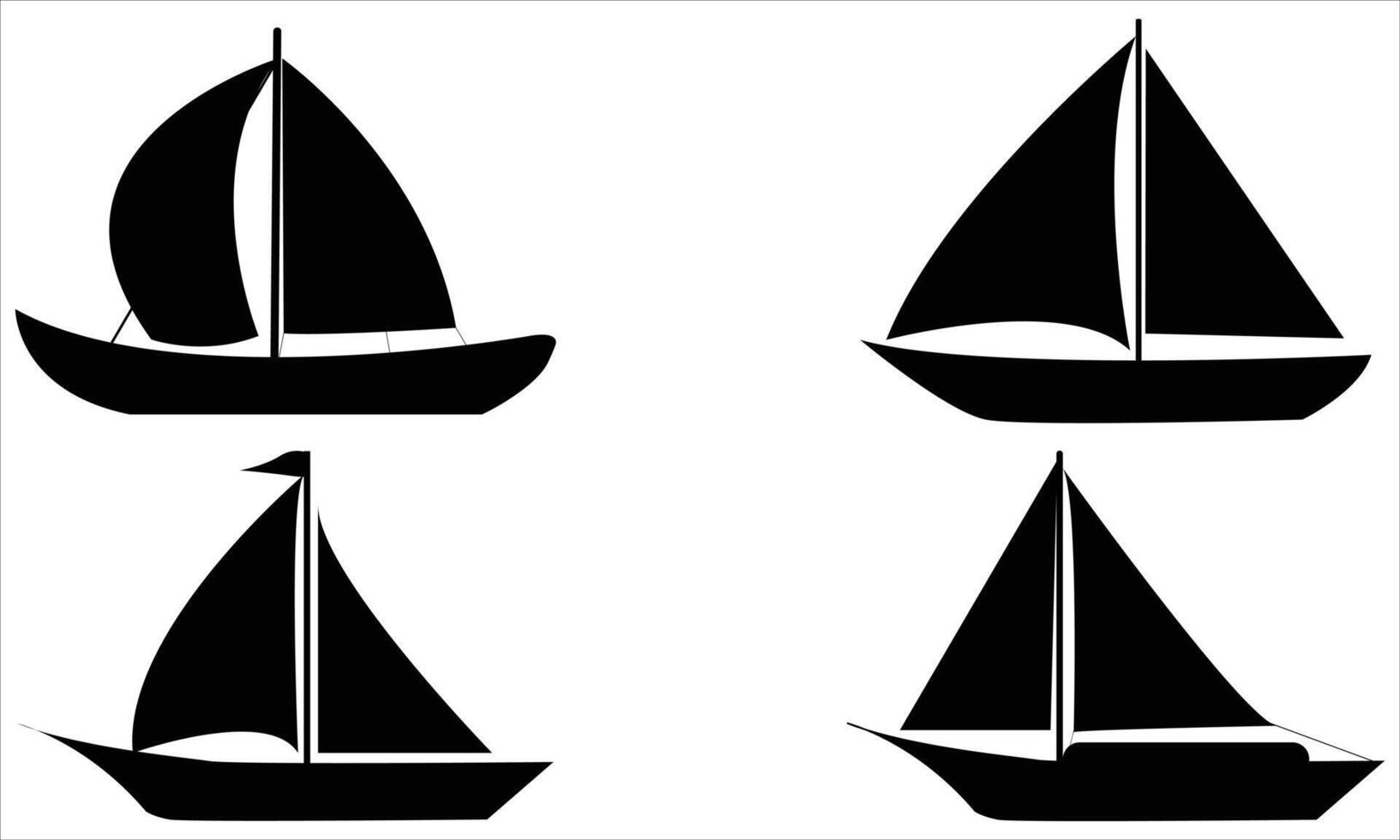 Set of sailboat Illustration on white background vector