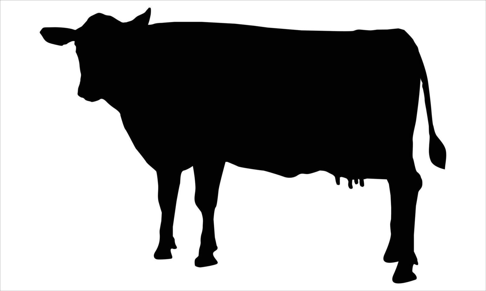 cow silhouette ICON on white vector