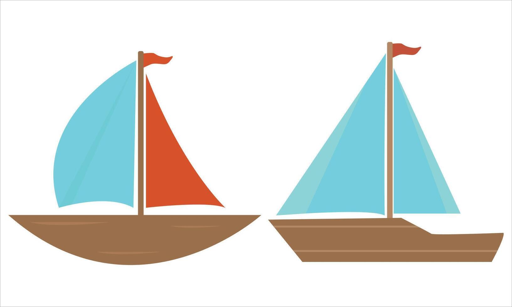 Colorful sailboat illustration flat design vector