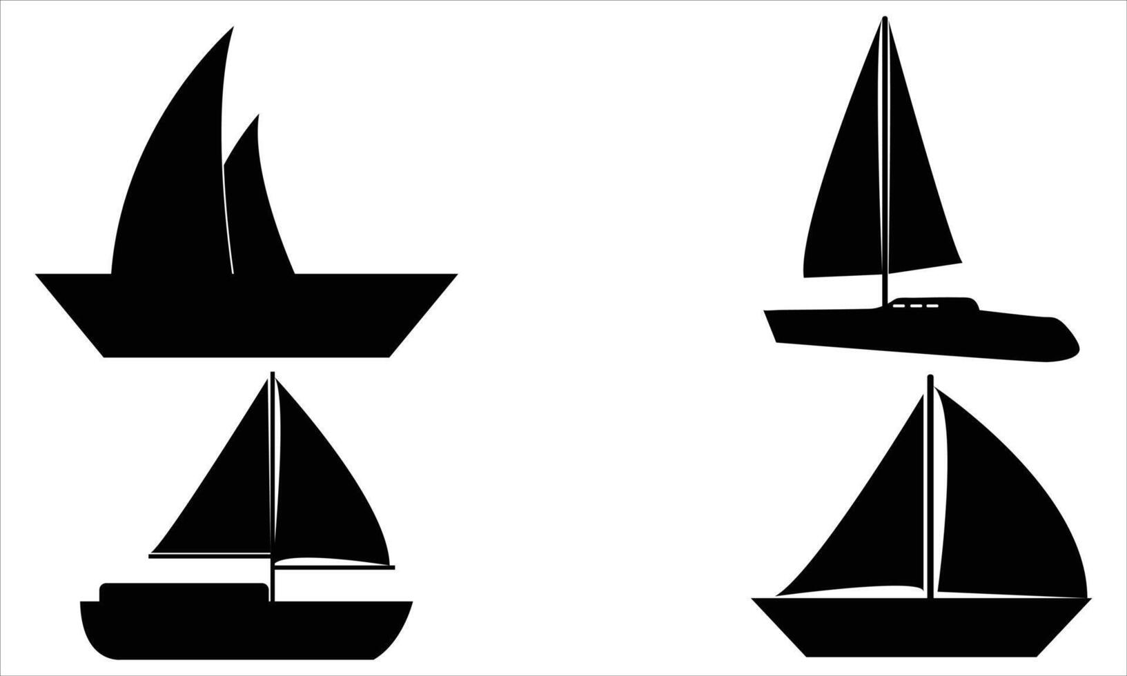 Set of sailboat Illustration icons vector