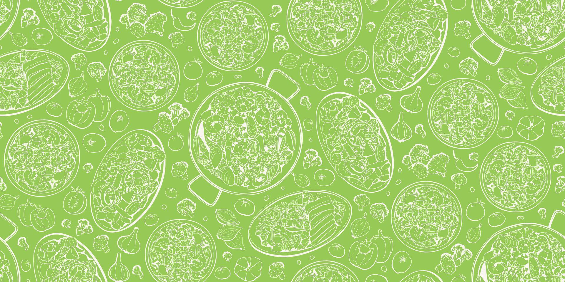 Vegetable Salad Seamless Pattern for Food Design vector