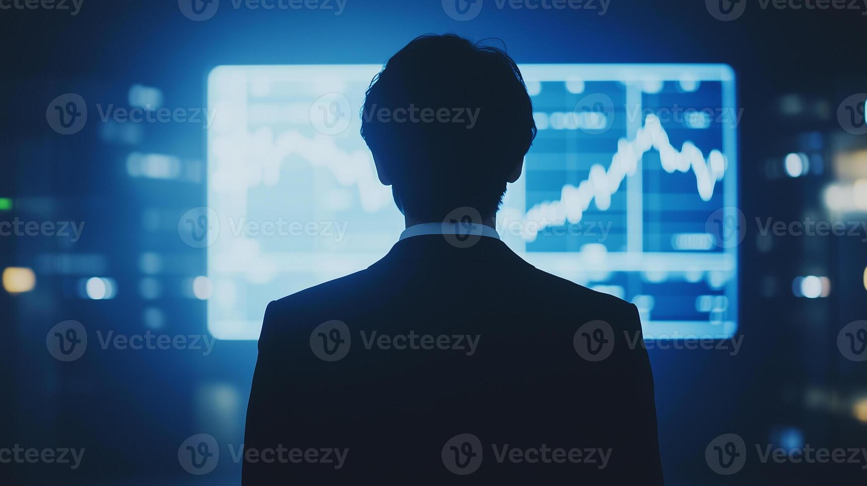 Economic growth and risk. A trader evaluates market performance photo