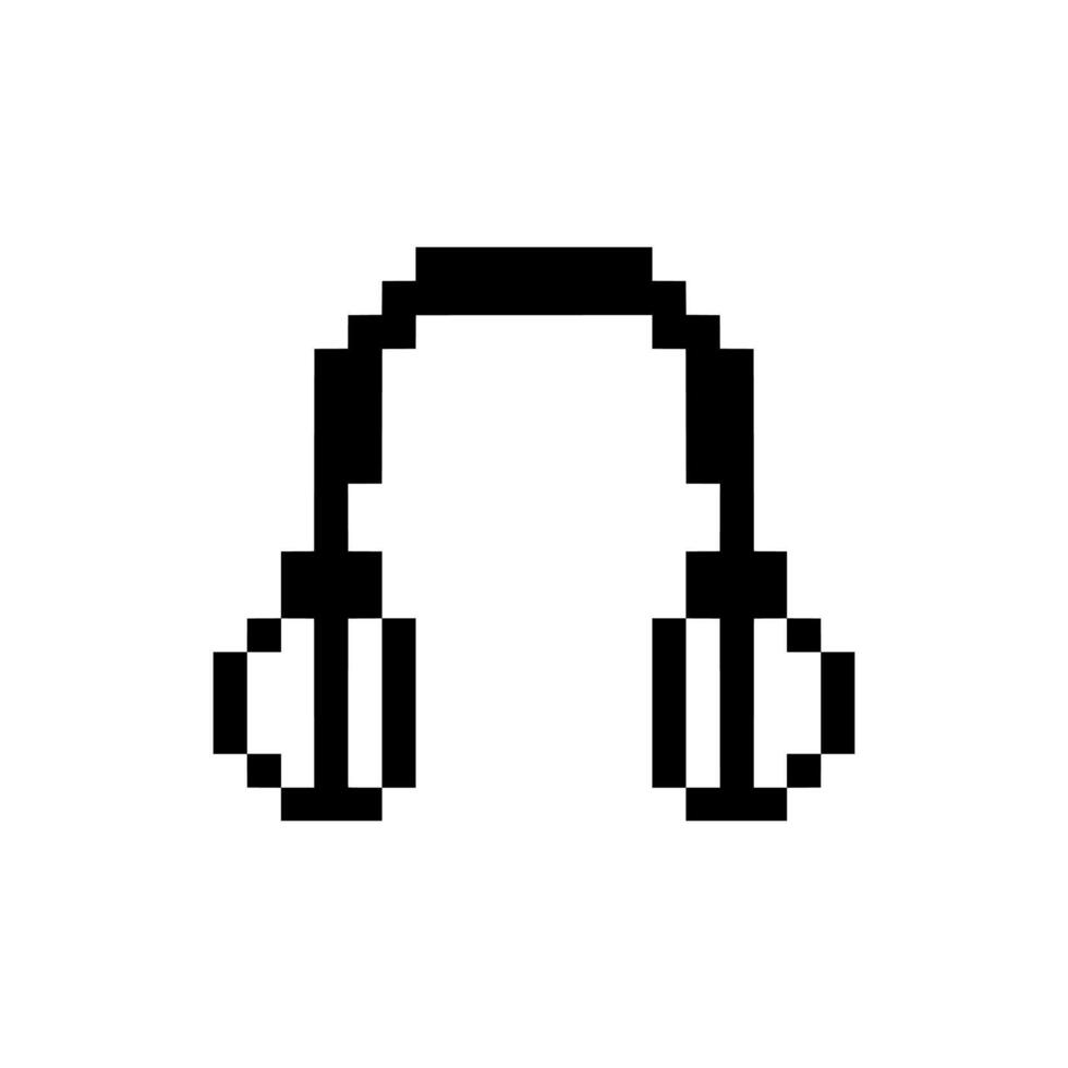 outline headphone pixelated vector