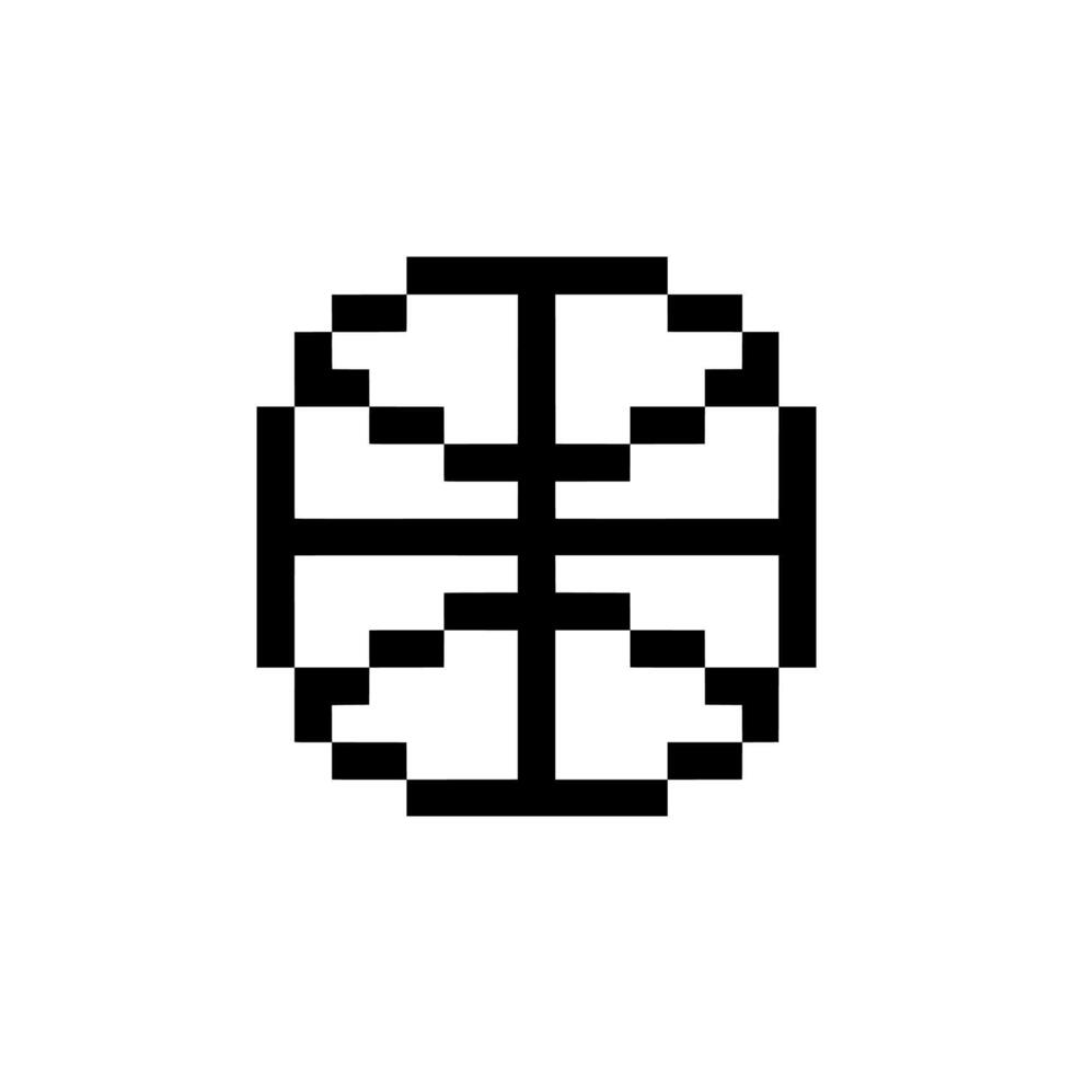 basketball outline pixel art vector