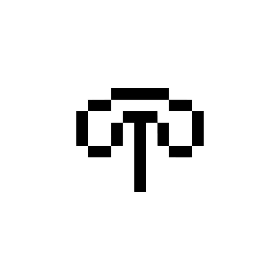a pixelated logo with the letter t vector