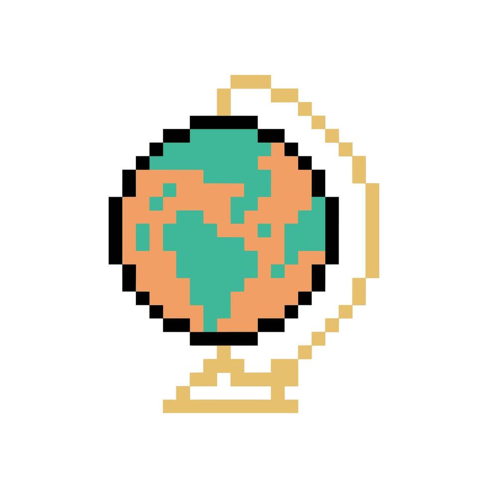 globe earth pixel vector