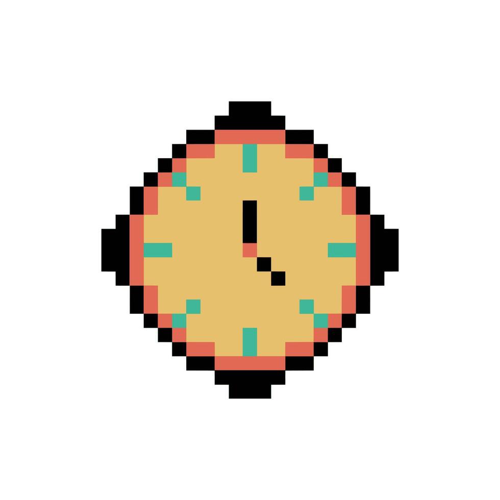 round clock pixelated vector