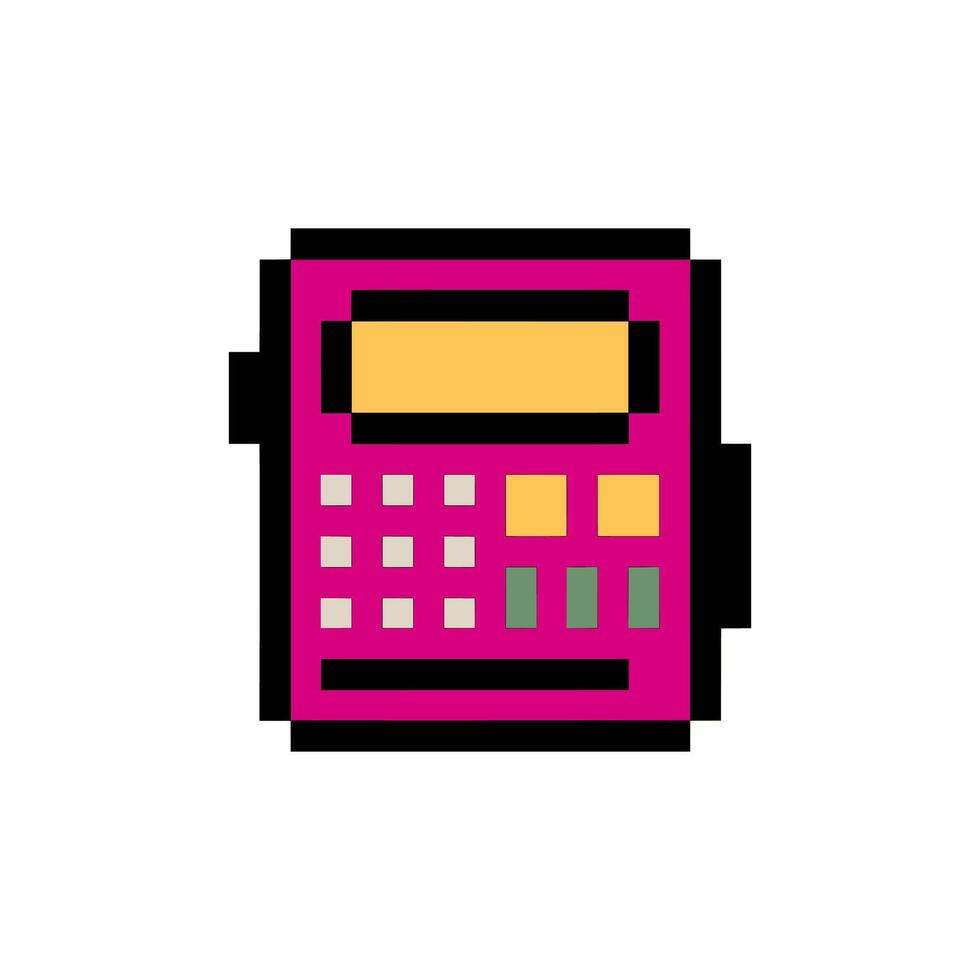 pink calculator pixel vector