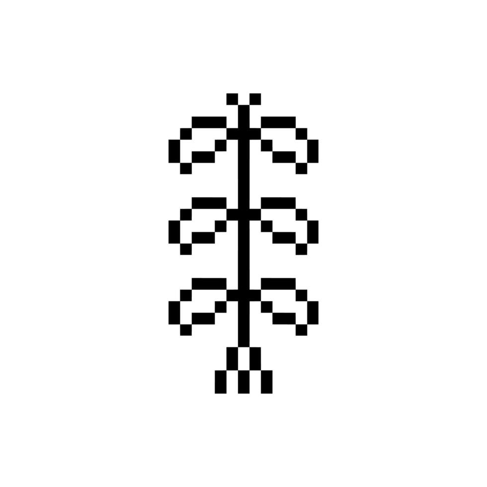 Minimalist twig retro pixel art vector
