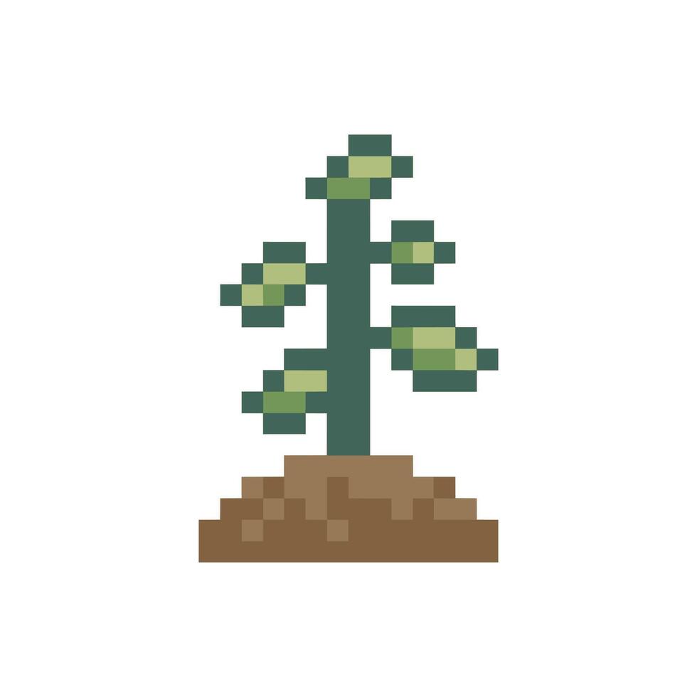 Sprout with sparkly pixel details vector