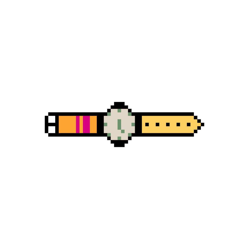 hand watch pixel art vector